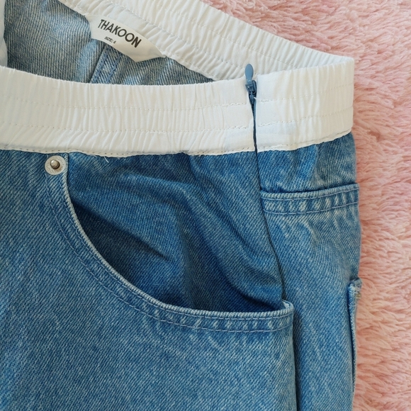 Thakoon Smocked Waist Wide Leg Denim Size 6 - Picture 8 of 13